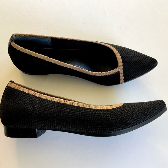 VIONIC Dahlia Knit Flats Black & Tan Size 7 - Picture 3 of 8